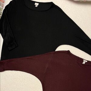 a new day Women's Black and Burgundy Sweater Duo